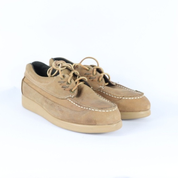 Double H Shoes - Vintage Double H Steel Toe Leather Moc Shoes 7